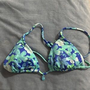 PacSun Blue and Green Floral Bikini